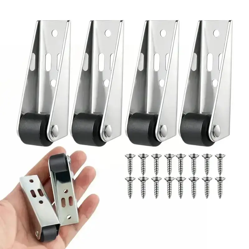 🛠️ 4 Pcs Mini Rigid Caster Wheels with Screws ｜ Small Directional Non-Swivel Drawer Rollers for Furniture & Storage Bins Wheel Casters