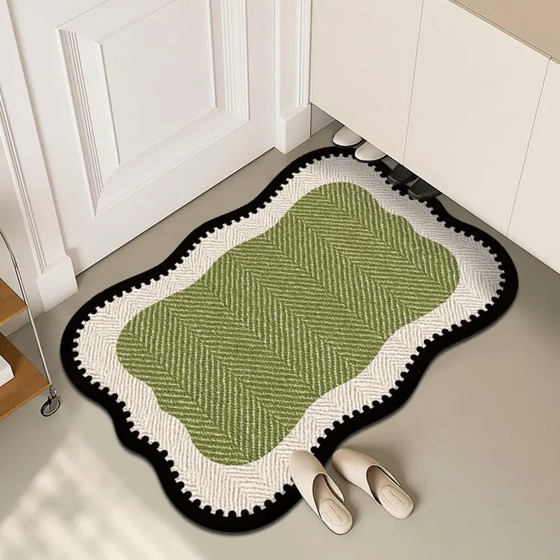 Thick Absorbent Algae Mud Bath Mat, Super Absorbent Non-Slip Shower Rug, Quick Dry Durable Bathroom Floor Pad, Easy to Clean