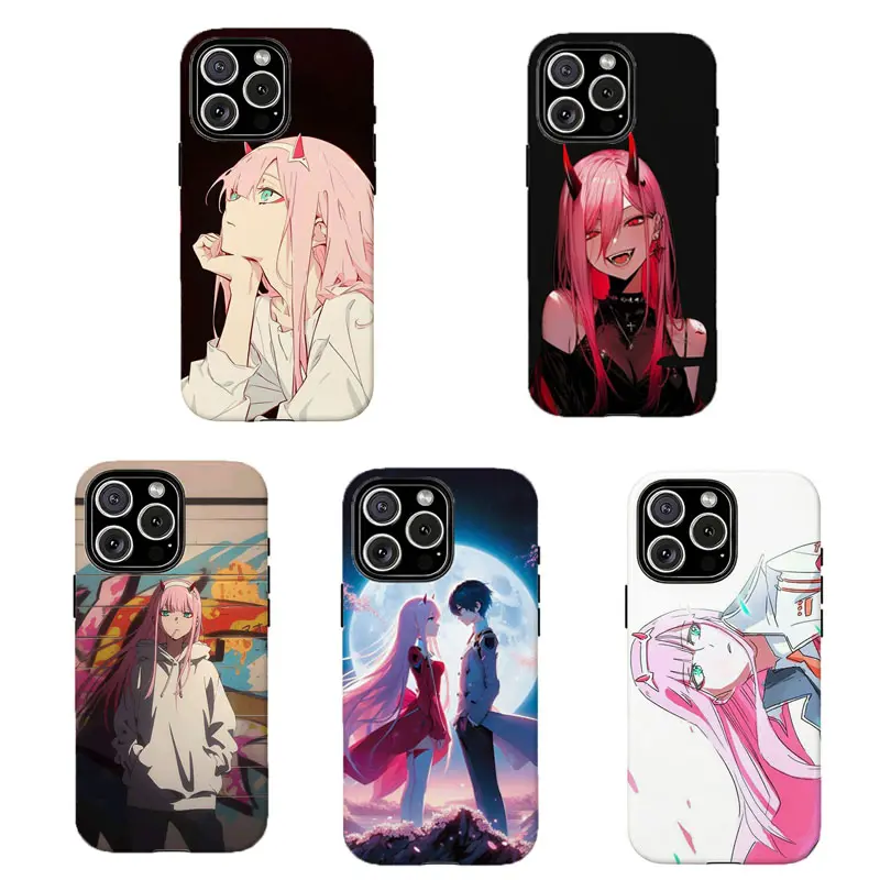 D-DARLING in the FRANXX Phone Case,Pink-Haired Demon Girl Anime Cover,Compatible  for iPhone 16 15 14 13 12 11 17 Pro Max for Samsung S21 S22 S23 S24 S25 S26 Phone Case,Durable Dual-Layer Design Phone Cover,Gifts for Anime Lovers & Fans