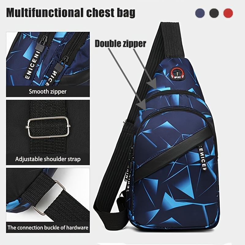 Double-layer zipper large-capacity single-shoulder bag - fashionable crossbody bag - lightweight outdoor sports crossbody bag - casual couple backpack