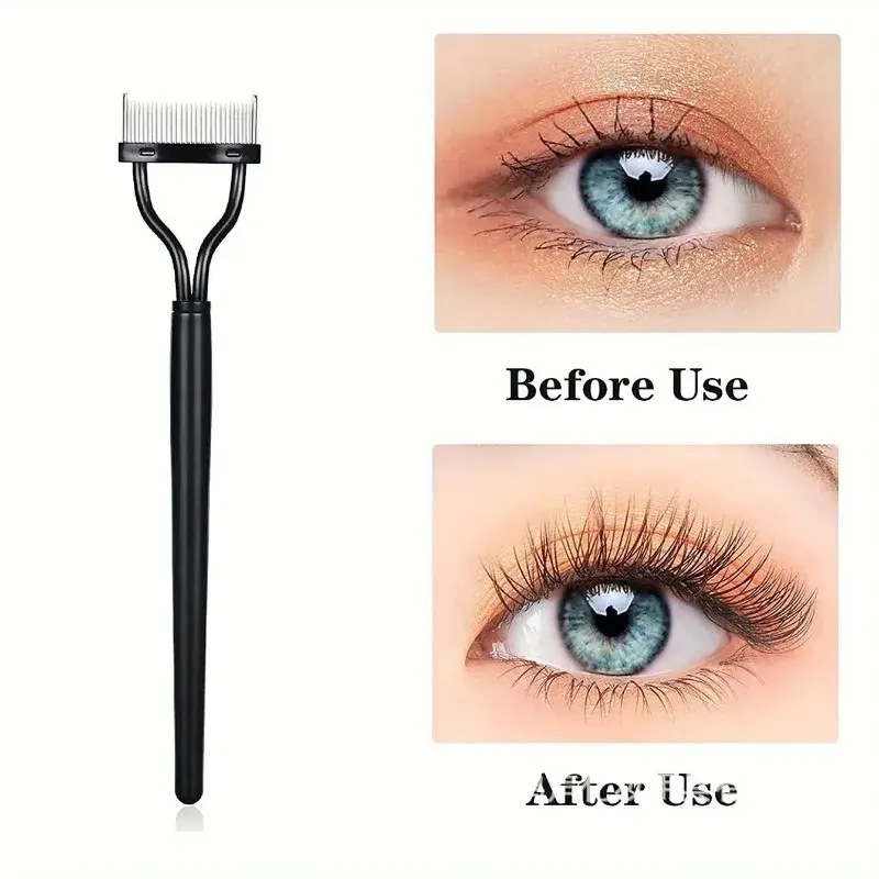 1/2Pcs Ergonomic Eyelash Comb Separator - Curved Comb Belt with Dust Cover Clear Root Styling Tool for Eyelashes, Cosmetics Makeup Tool