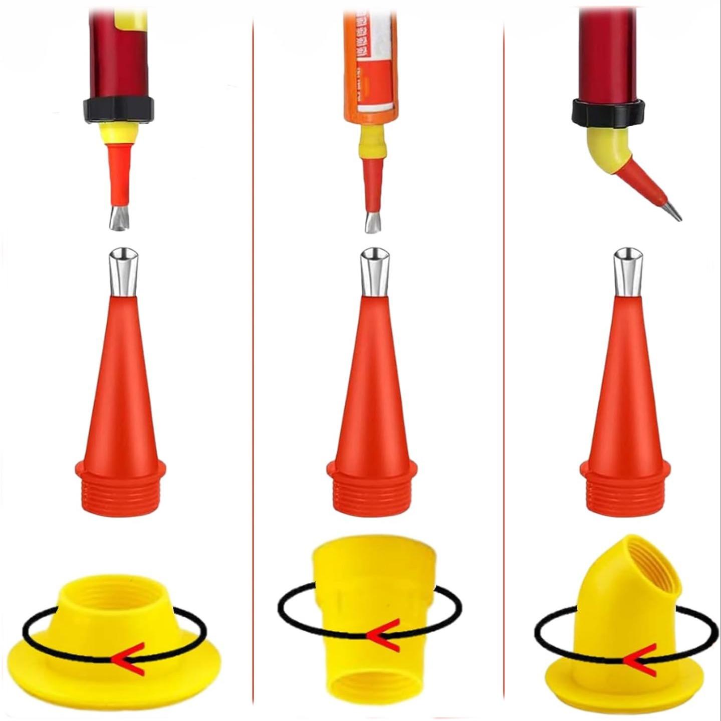 Stainless Steel Glue-Nozzle, 20pcs/set Integrated Detachable Base Structure Glue Gun-Nozzle, Sealing Glue Glass Glue Head, Grouting Tool Hardware