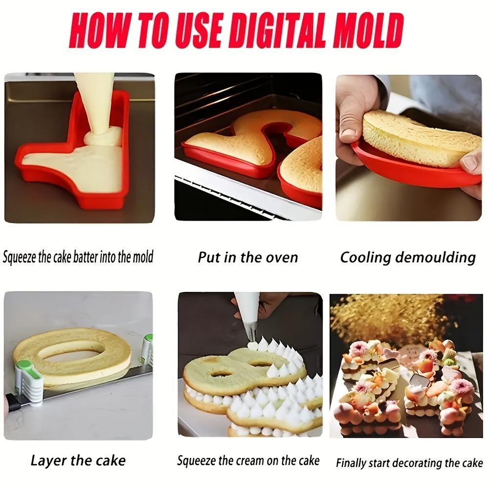 For Birthdays, Baking & Dessert Making, Number Baking Mold Solution, 0-8 Number Shape Silicone Molds, Easy Release Reusable, Effortlessly Handle Birthday Number Dessert Baking, 9 Pack