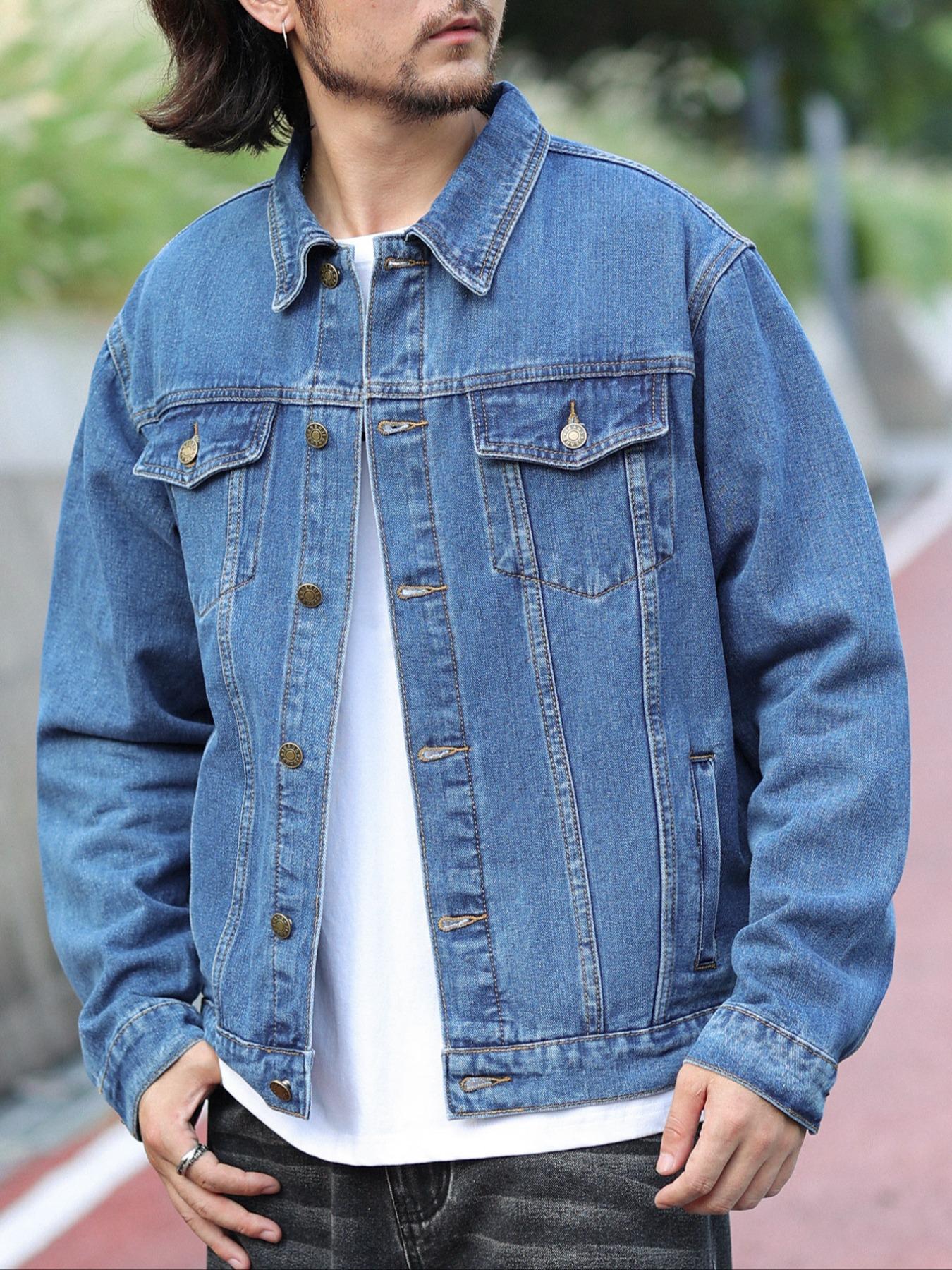 Men's Denim Jacket Coat, Casual Fashion Outerwear, Stylish Design for Daily Wear & Outdoor Activities, Perfect Fit for Spring & Fall Seasons