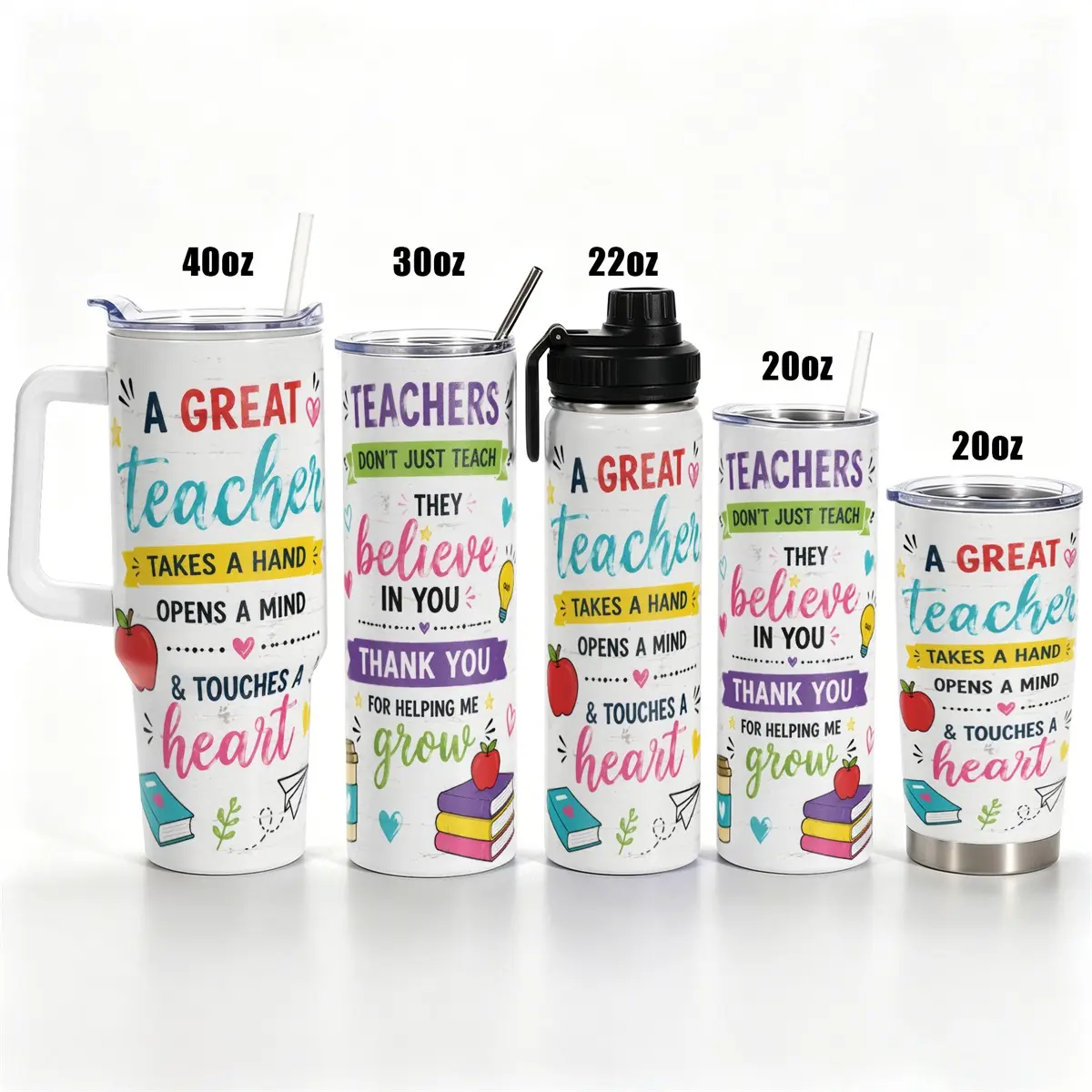 1 pc, 40oz/30oz/22oz/20oz Teacher Appreciation Vacuum Insulated Cup, 18/8 Food Grade Stainless Steel Travel Coffee Flask with Leak Proof Lid, Double Wall Insulated Cup Keep Cold 24H Hot 12H, Cup Holder Friendly, Insulated Travel Tumbler, Th