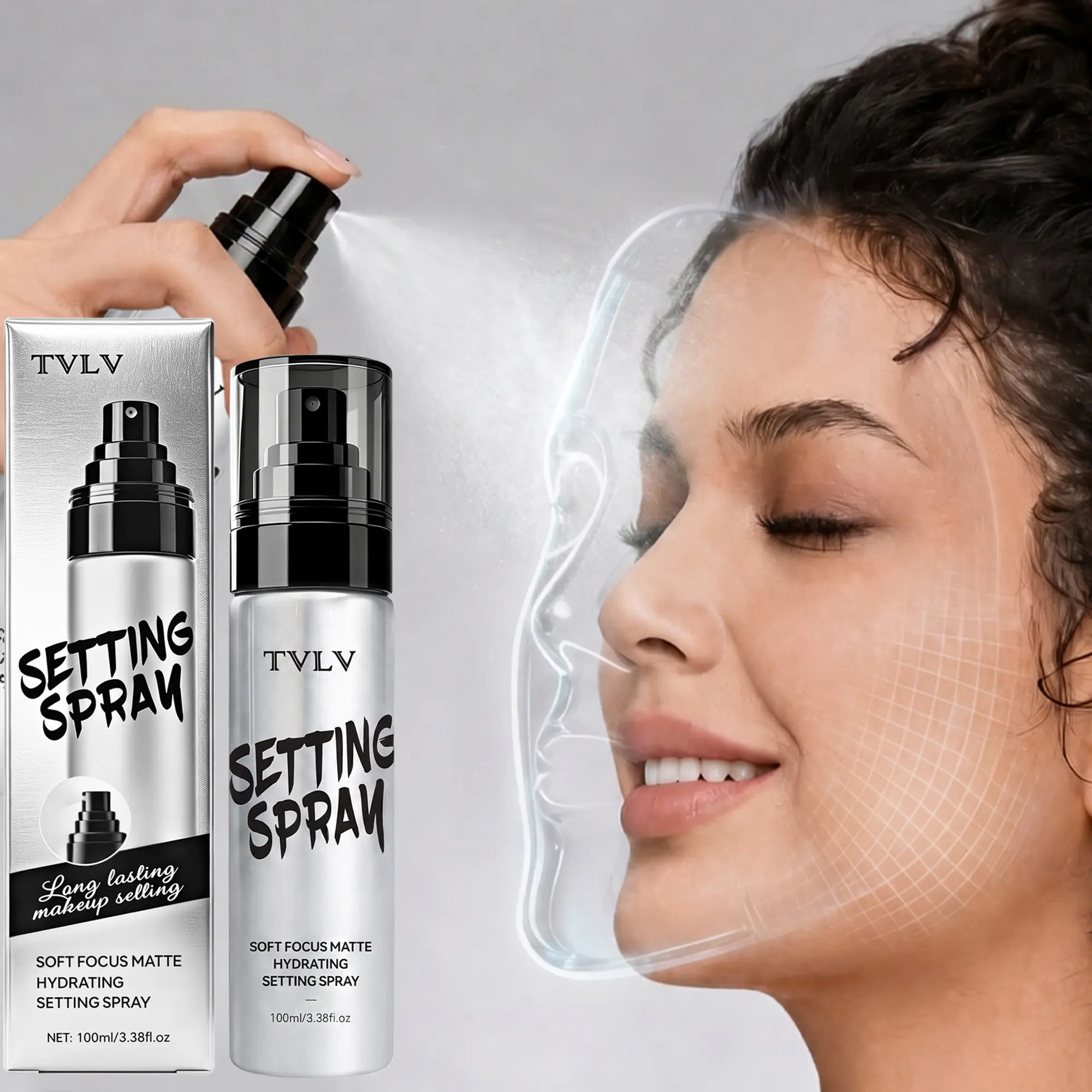 Set makeup spray, waterproof and sweat proof, lasting makeup, no makeup removal, oil control and moisturizing