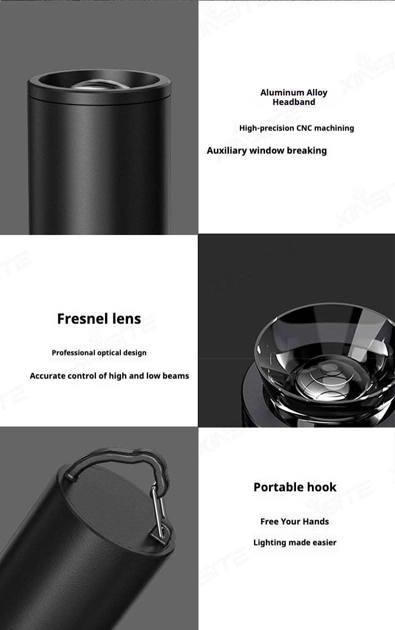 fast  shipping  items LED Bright Lanterns Multifunctional Outdoor Flashlight, Car Emergency Window Breaker and Cutter, 15 Lighting Modes, Side Magnet, Rechargeable Retractable Flashlight for ,Camping, Emergency and Halloween Gift light pocket biking bicyc