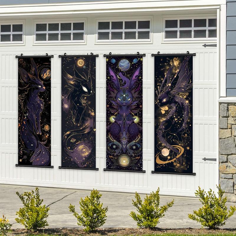Animal Pattern Wall Art, 4 Counts/set Vintage Pet Pattern Decorative Painting, Exquisite Home Decorative Art, Wall Art Decor for Home Living Room Bedroom