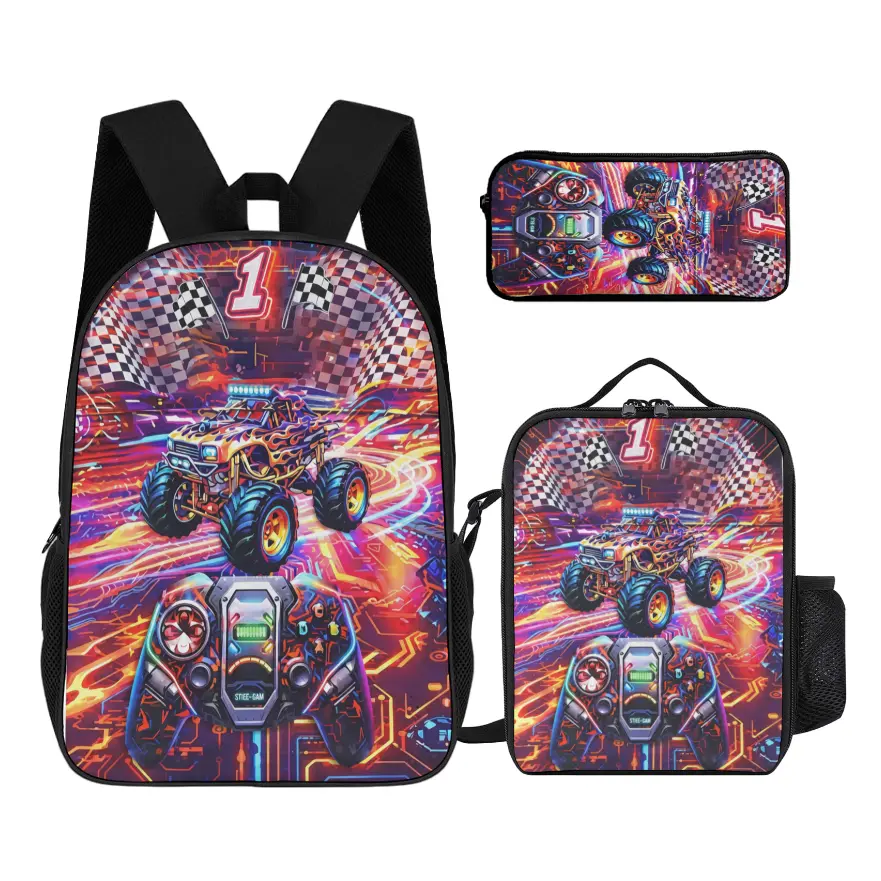 Monster Truck Gaming Backpack Set, Cars Backpack, School Bag, Lunch Bag #   TikTokMadeMeBuyIt #   TikTokShop #   back to school #   Backpack set #   school gifts #   girls gifts #   boys gifts #   birthday gifts