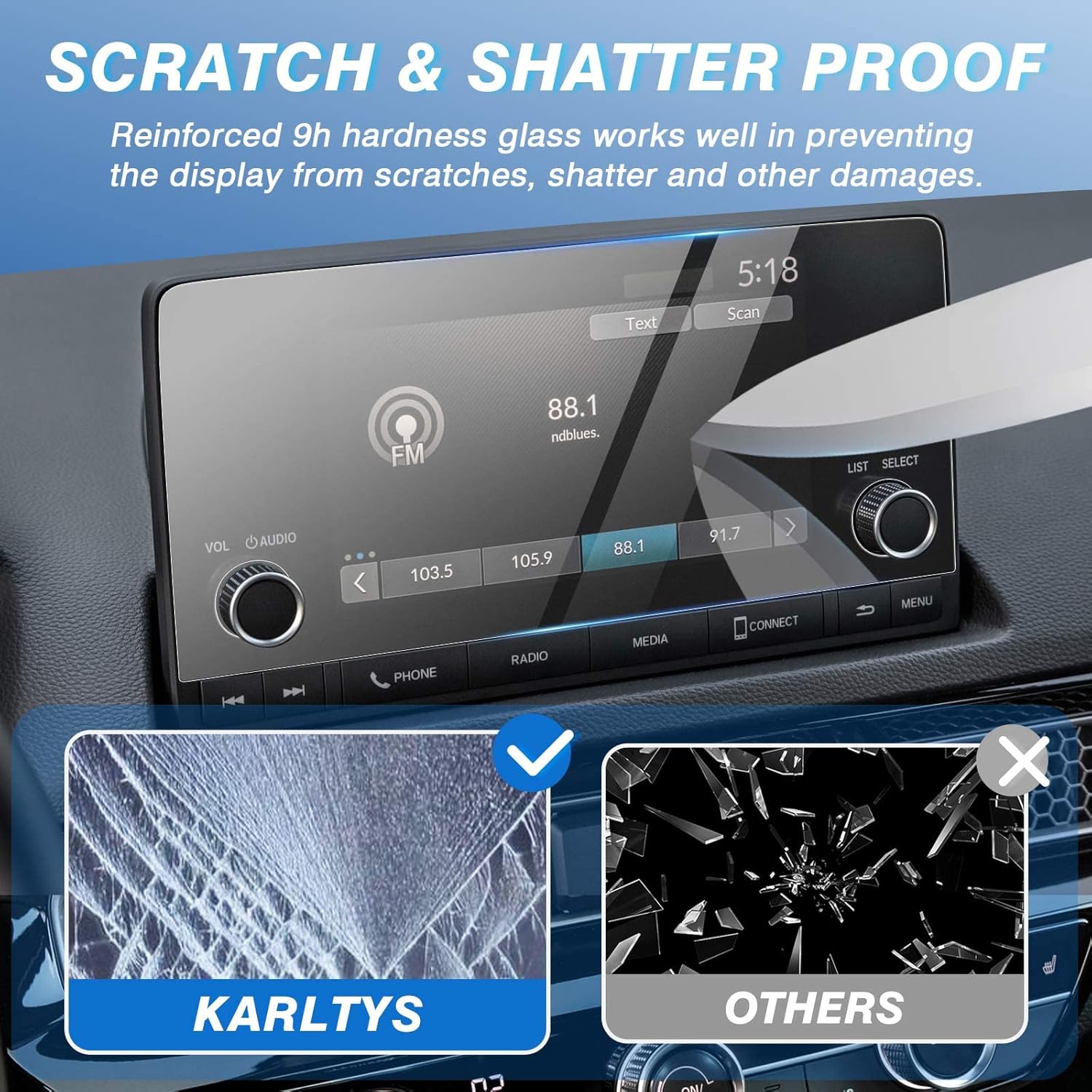 Tempered Glass Screen Protector for Honda Civic LX Sport EX 2022-2024 2025 11th Gen. /CR-V 2023-2025 CRV 7-Inch Touchscreen, Anti Glare Anti Fingerprint Car Radio Screen Cover Tempered Glass Screen Protector for Honda Civic LX Sport EX 2022-2024 2025 11th Gen. /CR-V 2023-2025 CRV 7-Inch Touchscreen, Anti Glare Anti Fingerprint Car Radio Screen Cover