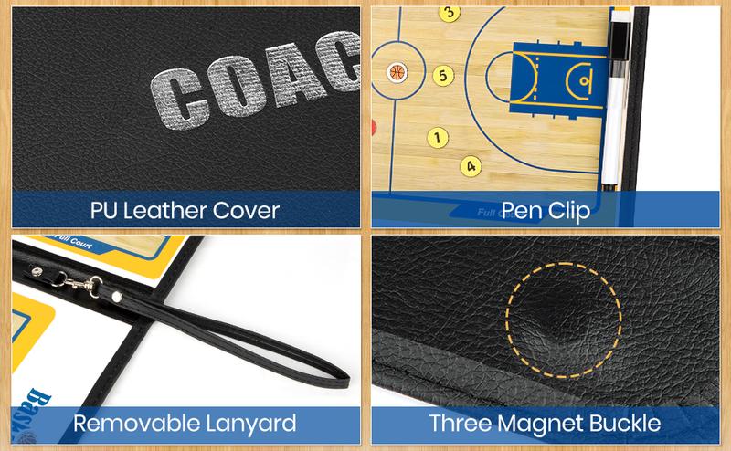 Basketball Coaching Board Coaches Clipboard Tactical Magnetic Board Kit with Dry Erase, Marker Pen and Zipper Bag (Basketball Board) (Basketball Coaching Board) (Basketball Coaching Board)