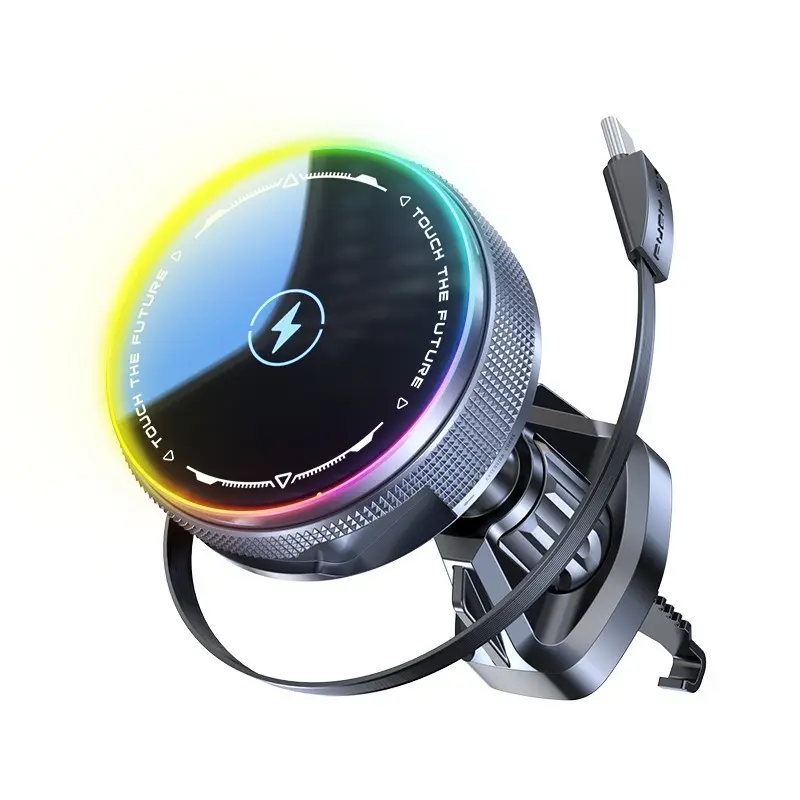 15W Fast Charge Magnetic-Compatible Silicone Wireless Car Phone Mount, Clip-On Air Vent Navigation Holder with 15W Power for iPhone Smartphones, Tool-Free Hands-Free Use crossbody strap
