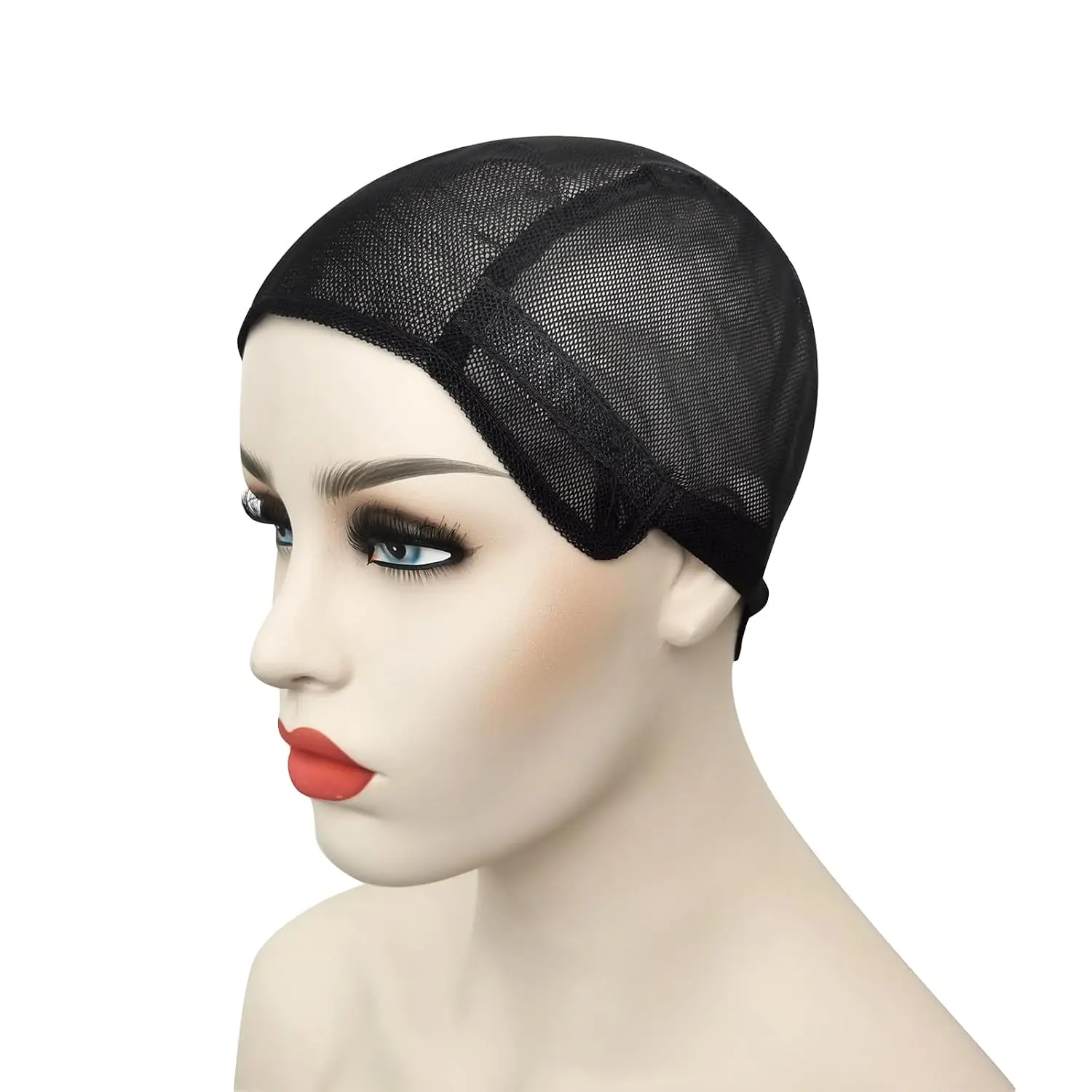 Mesh Wig Caps for Making Wigs 2 count Black Color Stretch Weaving Caps with  Adjustable Straps For Women (Medium, Black Stretch Cap) | Breathable Stretch Weaving Caps Medium Size With Adjustable Straps Durable
