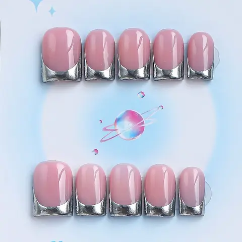 Nailssbysheccid, 10pcs press-on nails, Decorative nails, square shape, French Tip, French Nail Art, 100% handmade, simple style, 3D, suitable for family dinners, dates, weddings, Comes with jelly glue, crystal sticks and twisting rods