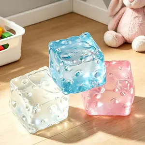 Transparent Block Cheese Squishy Malt Candy Stress Relief Gift Toy, Fun Sensory Plaything for Kids & Adults, Perfect Unboxing Present