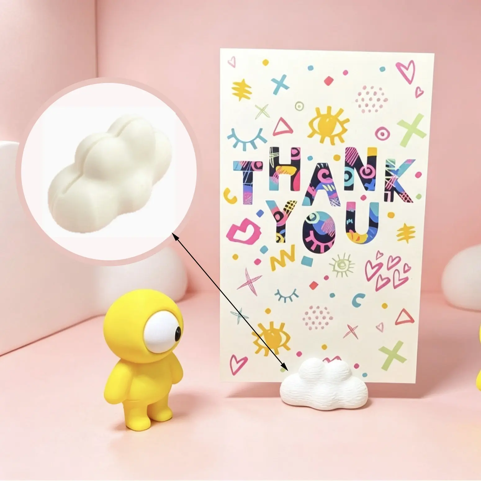 Cloud Shape Clip-On Decorative Holder, 3D Printed Cloud Card Memo Stand, Simple Gift Photo Clip, Desktop Atmosphere Decoration