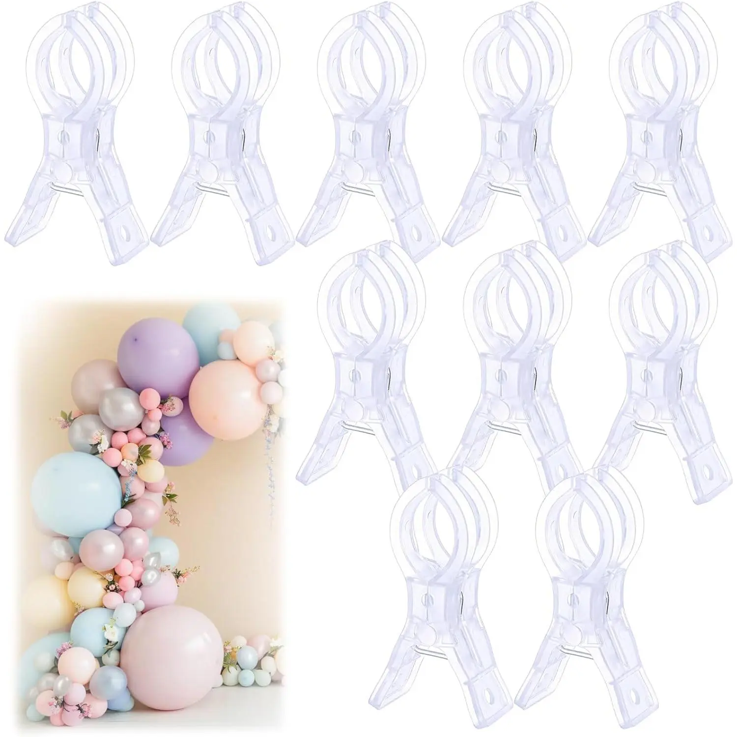 10 count Balloon Arch Clips Transparent Large Plastic Backdrop Clips Spring Clamps 3.54inch Heavy Duty Clamps For Balloon Arch Crafts Backdrop Stand Woodworking Photography Studios