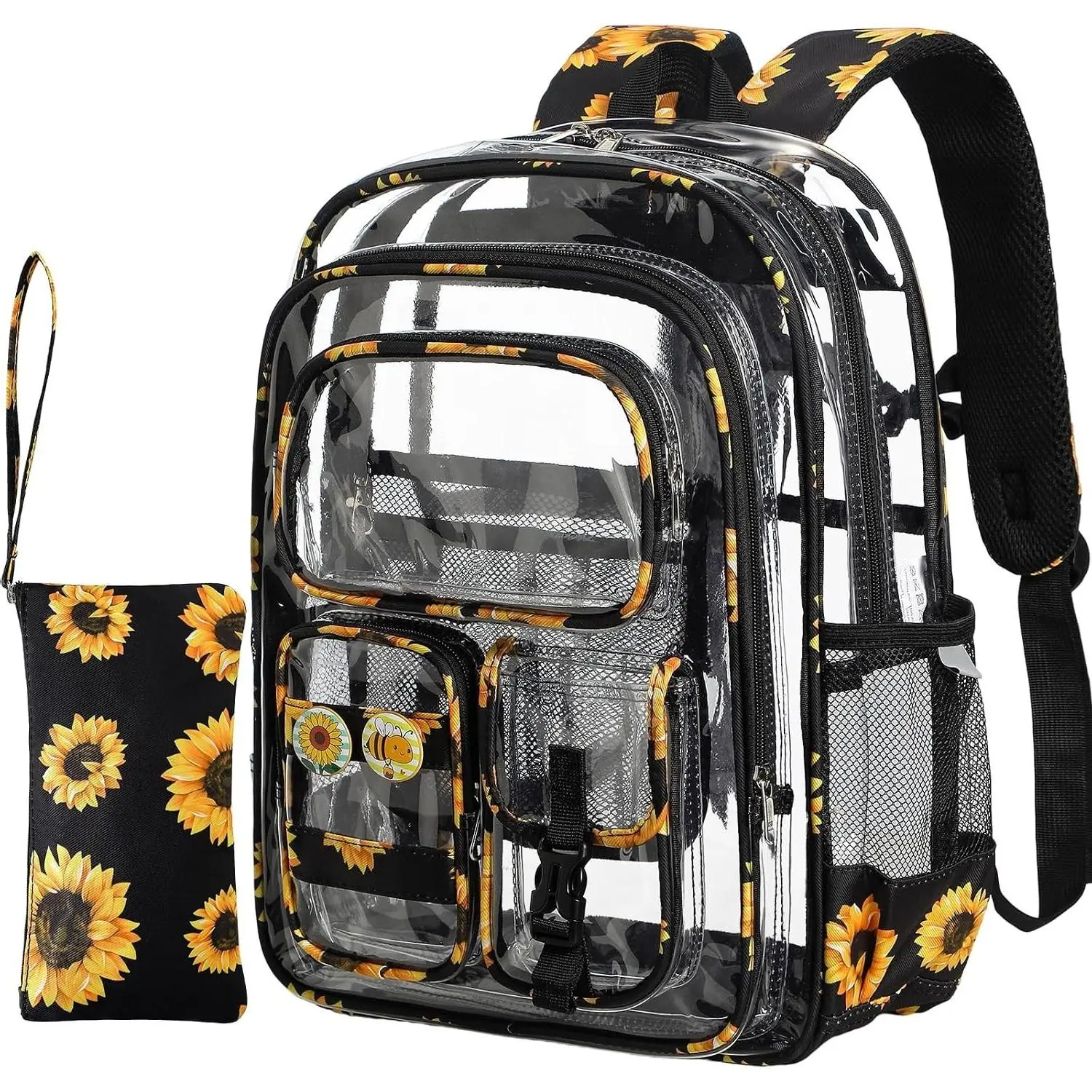 Clear Backpack with Small Purse, Stadium Approved Transparent See-Through Bookbag for Girls, Teens & Women - School, College, Work, Travel, ConcertGift