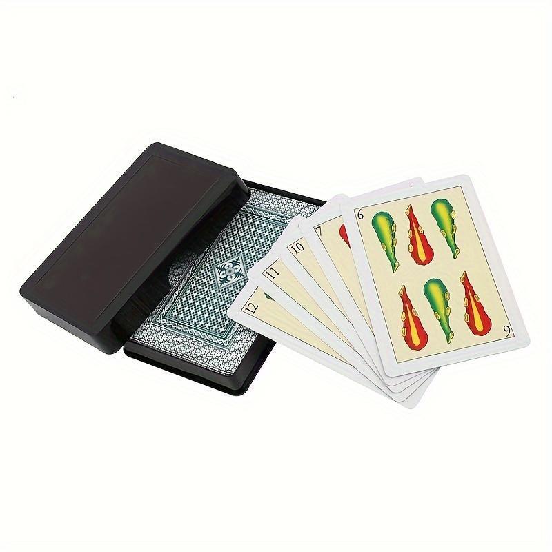 40-Card Pro-Grade Plastic Baraja Waterproof Spanish Playing Cards for Conquian, Briscas & Truco | 1/2 Deck Value Set