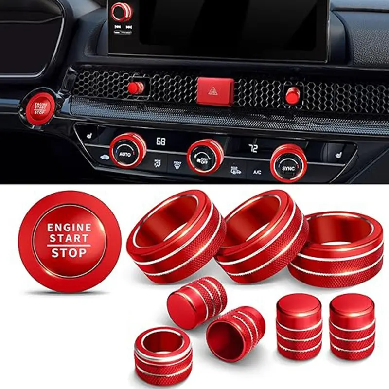 10-Piece Luxury Car Interior Kit, Cnc Embossed Aluminum Decor, Durable & Stylish, Fits Honda Civic 11th Gen, Enhances Dashboard Aesthetics