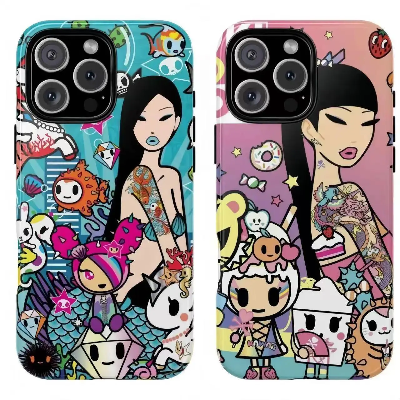 Y22k Cool Girl Stylish Lady Colorful Doodle Themed Phone Case Premium Texture, Anti-Drop, Anti-Fingerprint For IPhone 17-11, Pro Max, Pro Plus, and Samsung S26-22 Protection Safety
