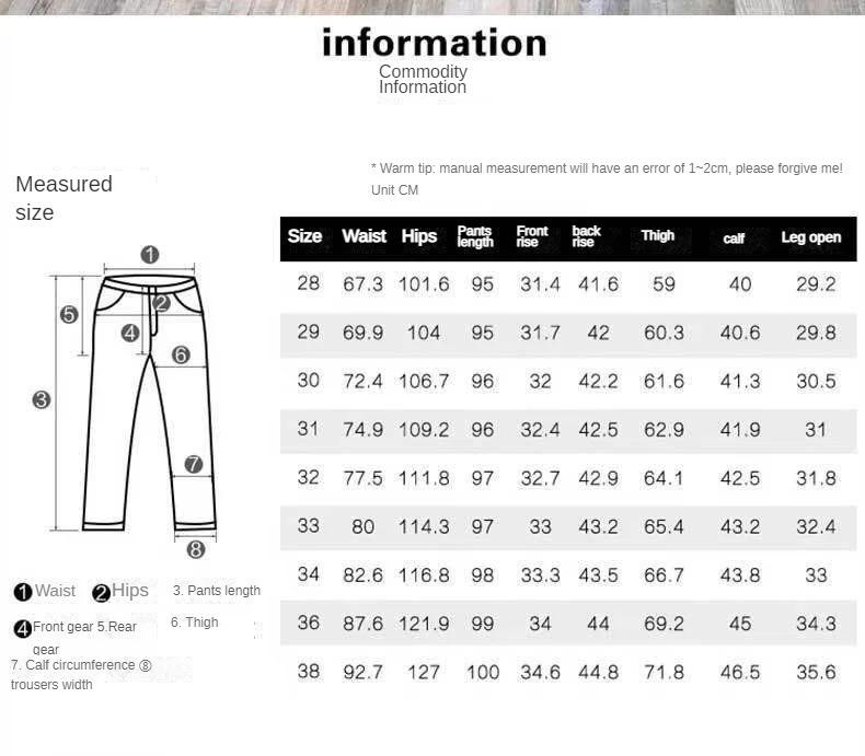 Fashion Luxury Clothing Washed Men's Casual Denim Jeans for Spring and Autumn Slim Fit Solid Pants Streetwear Ripped Holes Male