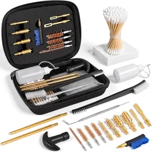 Universal Gun Cleaning Kit Fits .22 .357/9mm .38 .40 .45 Cal Handguns & Pistols Compact Carrying Case for Portability Multiple Styles with Brass or Plastic Jags & Tips for Shooting and Range