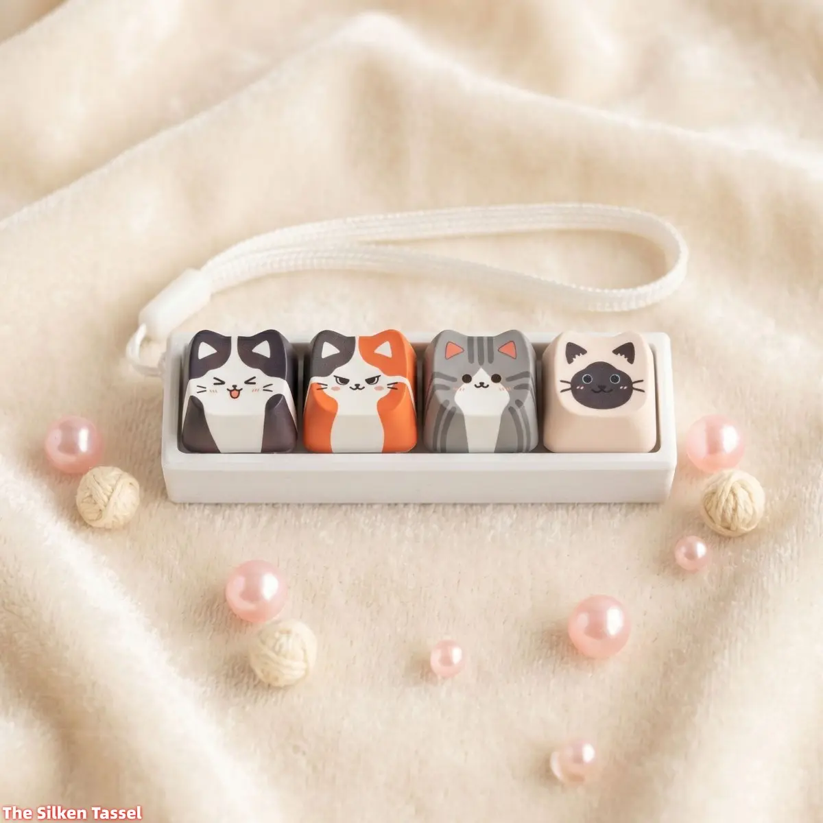 Cat cute tiger cute puppy hot sublimation keycap decompression button small mechanical keyboard removable pendant keycap
