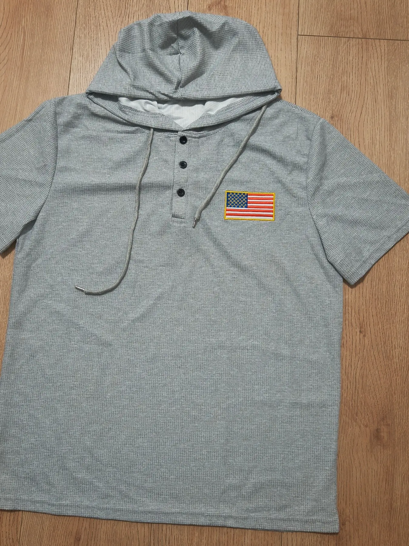 Men's Summer Short Sleeve T-Shirt with Hood and Drawstring, Comfortable Casual Wear, Ideal for Warm Weather, Stylish and Functional Top