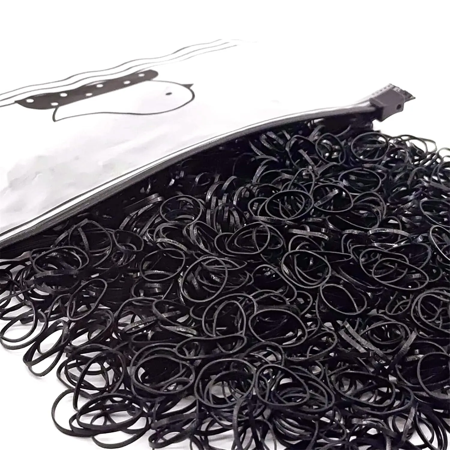 1500 count Mini Hair Rubber Bands, Non-slip Rubber Hair Bands for Girls, Elastic Hair Ties(0.5 inch) Black