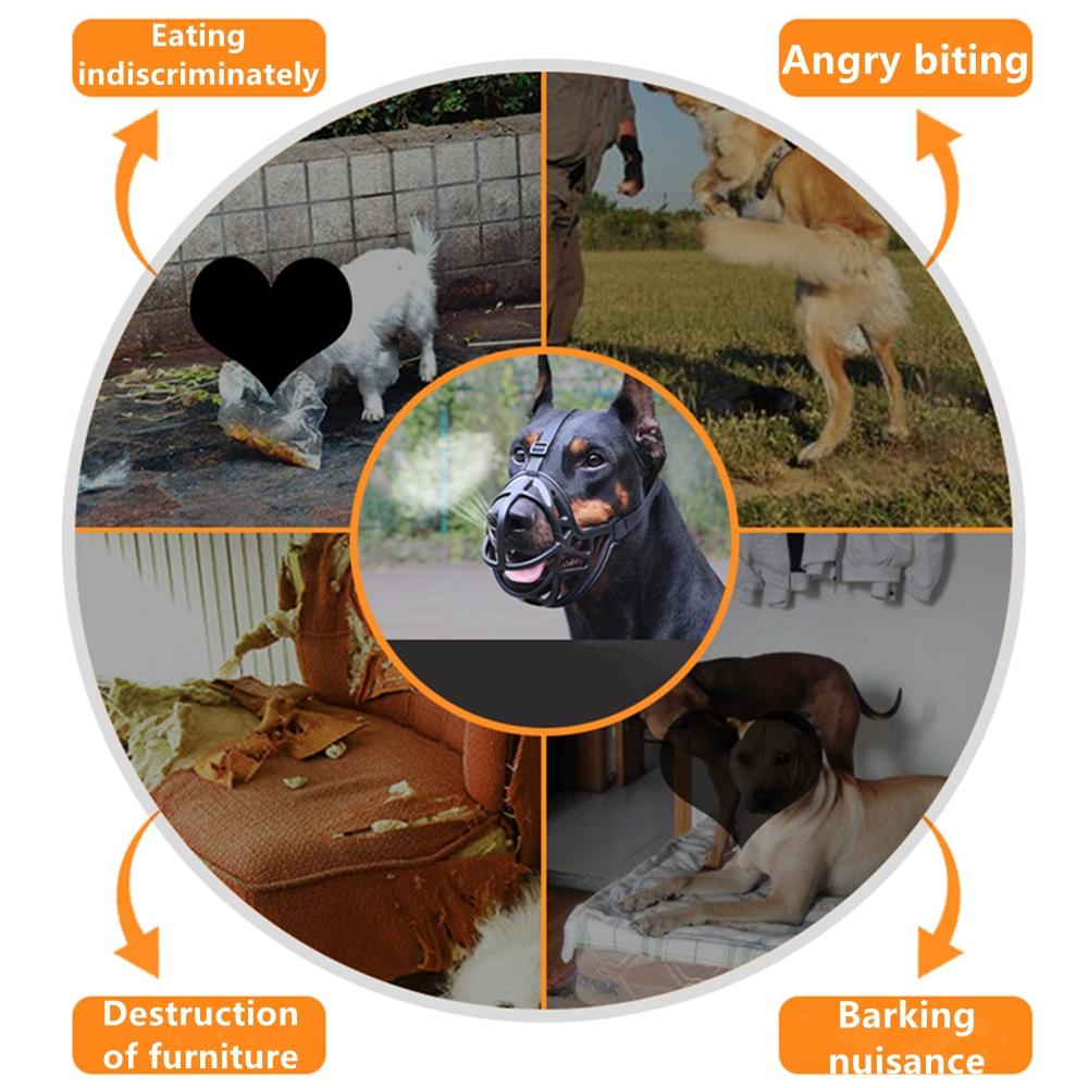 Adjustable Dog Muzzle, Hollow and Breathable Dog Muzzle for Small, Medium-sized and Large Dogs to Prevent Biting and Barking