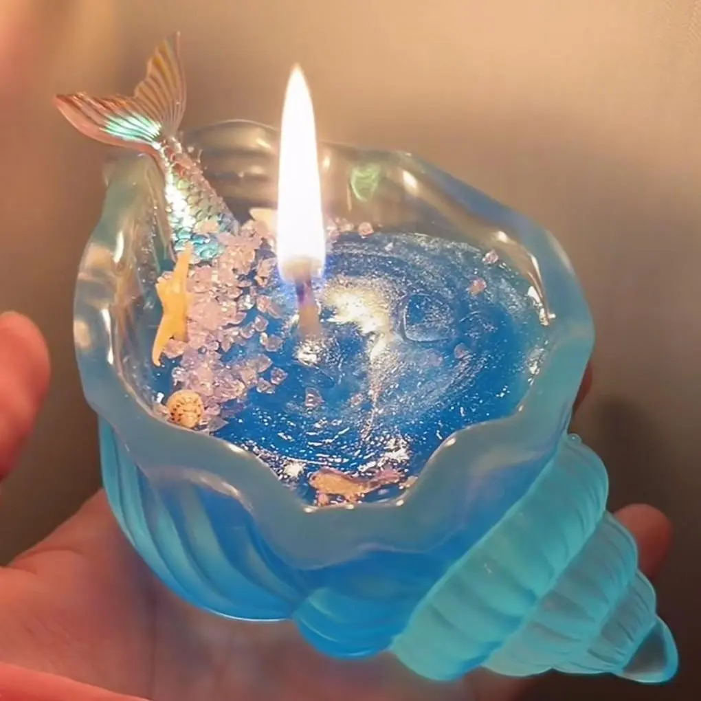 Seashell Aromatherapy Candle, Handmade Creative Starry Sea Atmosphere Jelly Wax, Ocean Scented Candle for Home Decor, Christmas Gift