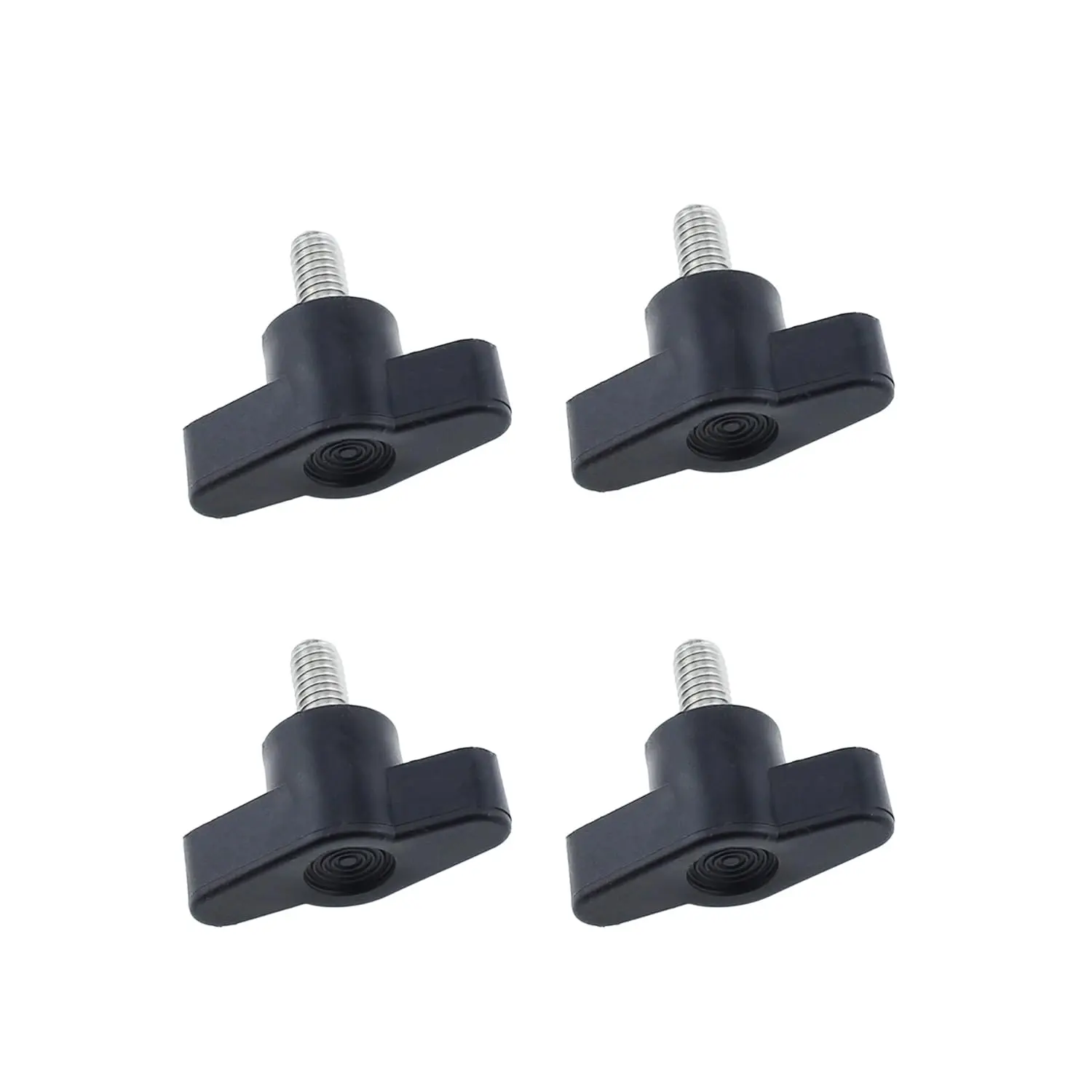 4 count 304 Stainless Steel Z Type Handle M6 Thumb Screw Plastic  Mechanical Handle Bolt T-Shaped Wing Adjustable Knob Thumb Screw Thread Length: 12mm/0.5inch (Black)