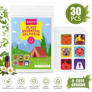 30 Plant Essential Oil Mosquito Patches, Made with Mugwort and Peppermint Oil, Long-Lasting Fresh Scent, Easy to Use for Outdoor Activities