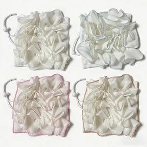 4 Pack 2-in-1 Washcloth Loofah Combo, Exfoliating Mesh Shower Sponge with Soap Pocket, Personal Bath Scrubber for Smooth Skin
