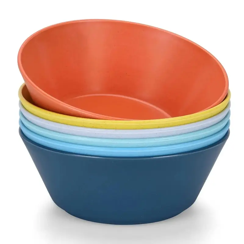Unbreakable Large Cereal Bowls Set of 6, 32 Ounce  Microwave and Dishwasher Safe Salad Bowls, Stackable Color Kitchen Set for Serving, Soup, Oatmeal, Pasta, Noodles - 6 Colors-L