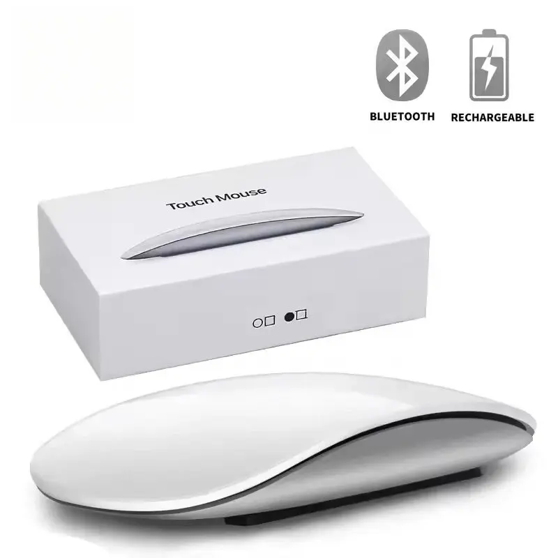 Wireless Bluetooth Magic Mouse, Ultra-Thin Rechargeable Silent Multi-Arc Touch Mice for Laptops, MacBooks, PCs