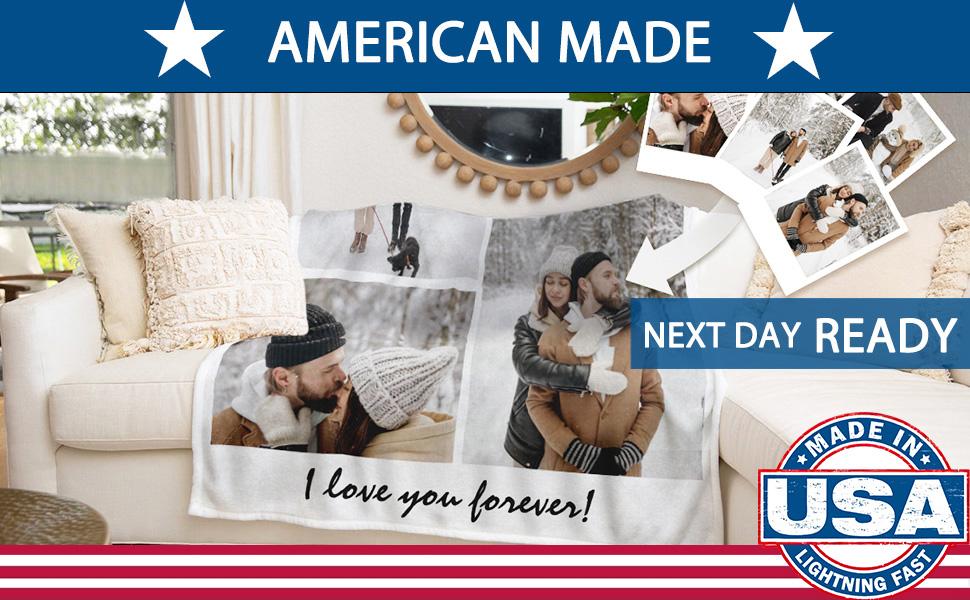 I Love You Couples Gifts Custom Photo Blanket for Girlfriend Boyfriend Gifts, Personalized Picture Blankets for Christmas Couples Gifts