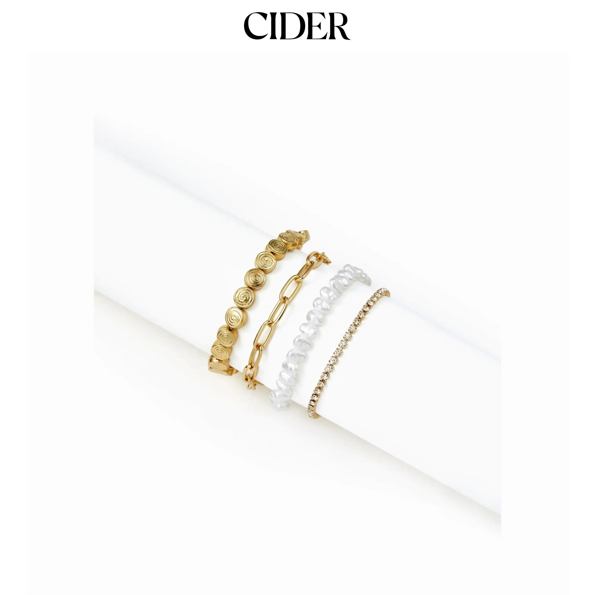 Cider 4PCS PEARL CHAIN BRACELET SET