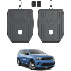 Kick Mats Backrest Mats for 2016-2025 2026 Dodge Durango 6 Seats Captain Chairs Car Mat Accessories, All Weather TPE Seat Back Covers GT RT CITADEL SRT 392 Hellcat(6 Seats 2nd Row Kick Mats)