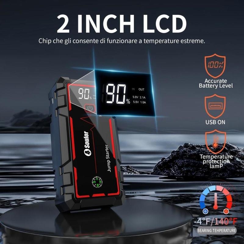 Soulor CY20 Portable 5000A Car Jump Starter Powerful Multi-Function Battery Booster Power Bank for SUV/Truck Emergency & Camping