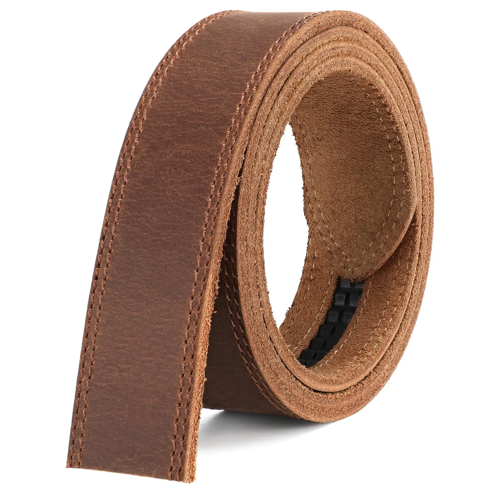 Ratchet Belt Strap, Full Grain Leather Belt Straps for Men without Buckle 1 3/8"- Replacement Strap Only
