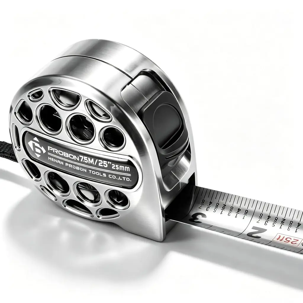 25FT Retractable Heavy-Duty Stainless Steel Tape Measure, Sand-Proof Hollow Design, Double-Sided Markings, Waterproof Rust-Proof Ruler for Agricultural, Industrial Use