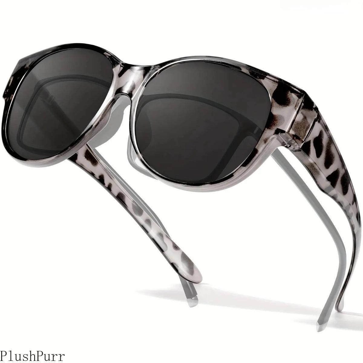 Polarized Fit Over Sunglasses for Women Men, Lightweight UV400 Protection Anti Glare Wrap Around Sun Glasses, Wear Over Prescription Glasses for Driving Travel Outdoor