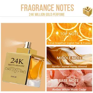 24k Elegant Floral Perfume for Women, Lavender, Blossom & Vanilla Scent, Long-Lasting Gift in Glass Bottle