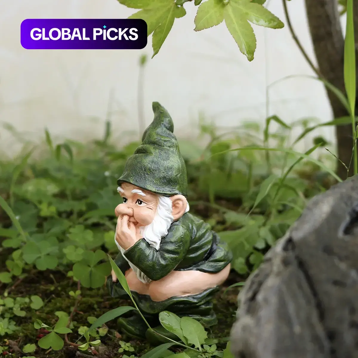 Funny Dwarf Resin Statue, Exterior Decorative Statues, Cute Garden Gnome for Outdoor Decoration, Perfect for Yard and Lawn Parties, Unique Patio Ornament, Outdoor Garden Accessory #GLOBAL PICKS