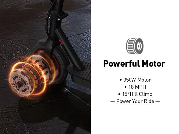 Foldable Electric Scooter for Adults - 350W Motor, 18 MPH Speed, 21 Miles Range, Commuter Scooter with Smart Display & Dual Brakes, for Adults Commuting & Daily Travel