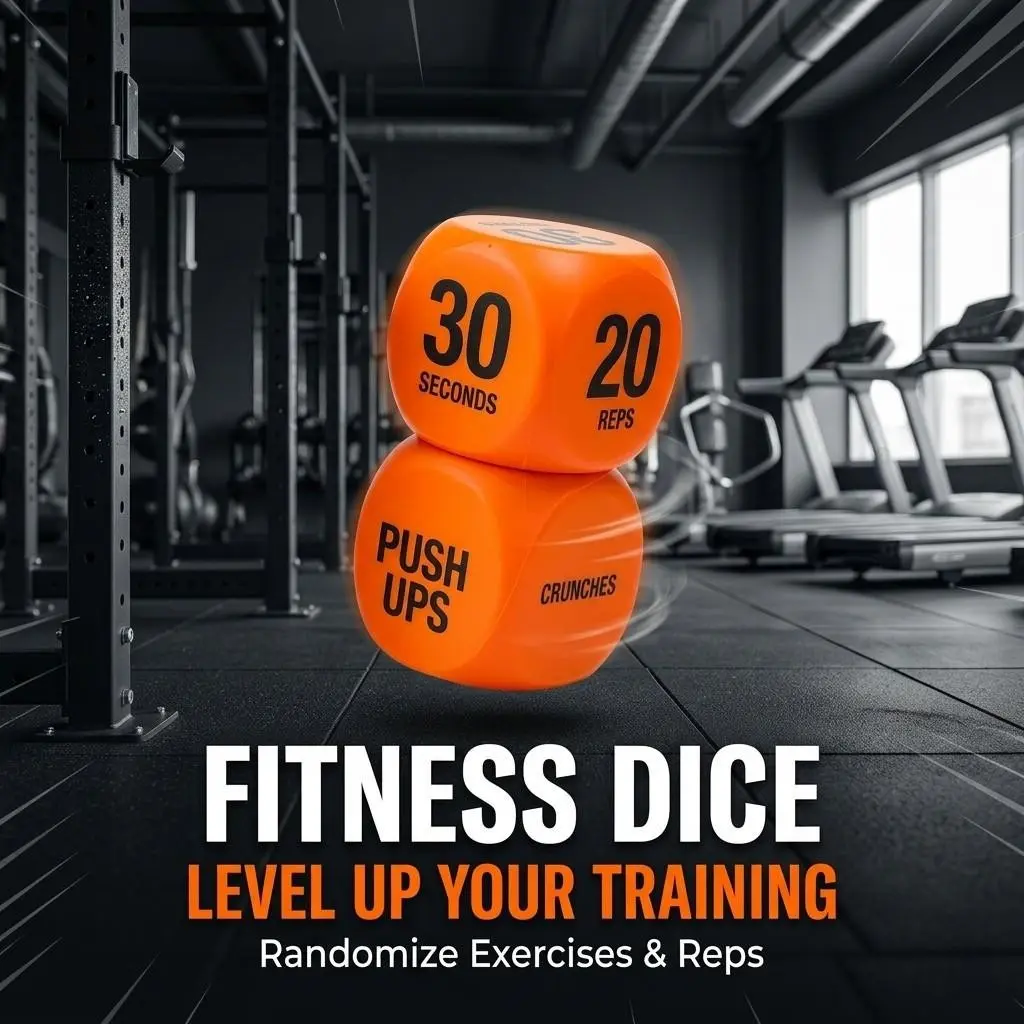 Pair of Fitness Dice, Fun Fitness Planner, Pressure-Relief Toy, Workout Dice Game for HIIT & Strength Training, Exercise Dice with Push-ups Squats Burpees & Wild Cards, Stress Relief Toy for Home Gym & Group Classes