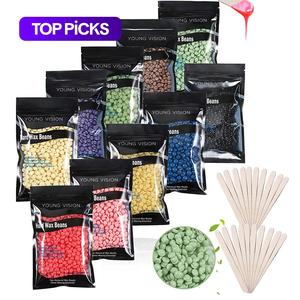 hard wax beads for hair removal, 10pcs/set 10 color hard wax beads with stick, wax pearls for bikini, facial & summer body waxing, ease of use wax beans, hair removal waxing kit, body care depilatory wax, shaving products, cosmetic pack, home waxing