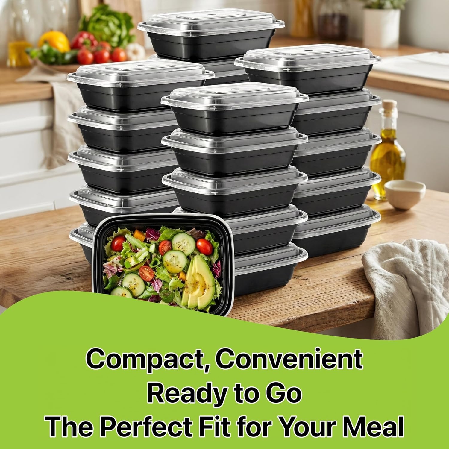 Meal Prep Containers [10 Set] x [16 oz] with , 1 compartment, Stackable, , Leakproof,  Safe, Microwave, Freezer & Dishwasher Safe for  Prep Storage Bento (10 Set, 16 oz)